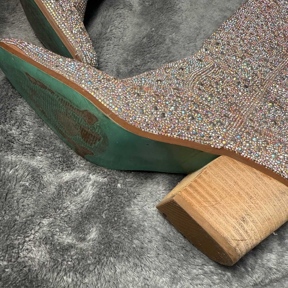Betsey Johnson Rodeo‎ Rhinestone Boots Over-the-Knee - Picture 5 of 8